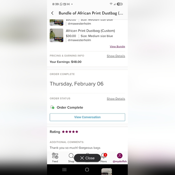 Exotic Print Drawstring Dustbag (Custom) - Picture 10 of 15